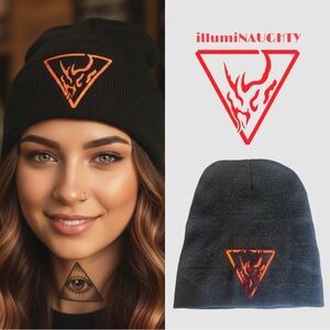 Black Beanie with color changing chrome Logo